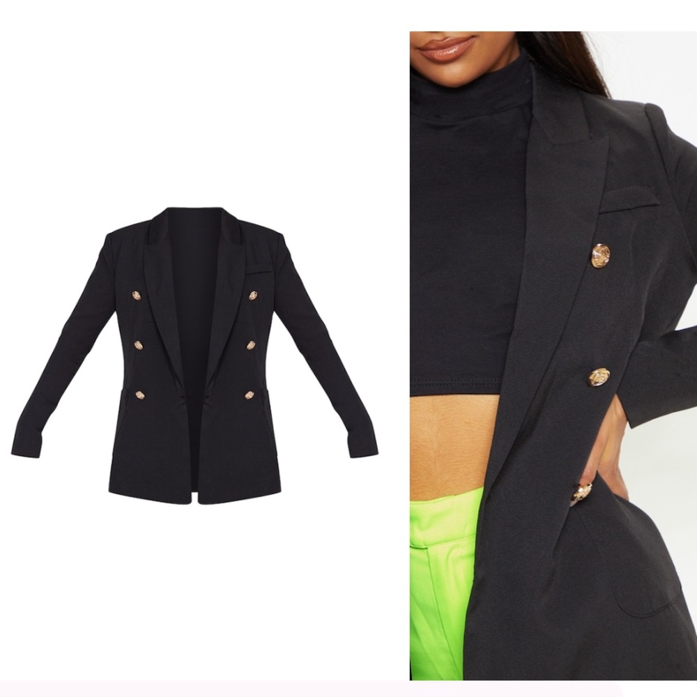 Black Double Breasted Blazer - image 3